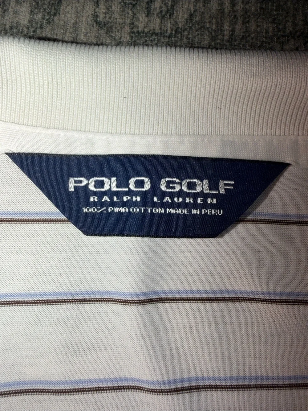 Polo Golf Ralph Lauren men’s White with Thin Blue Stripes size 2X